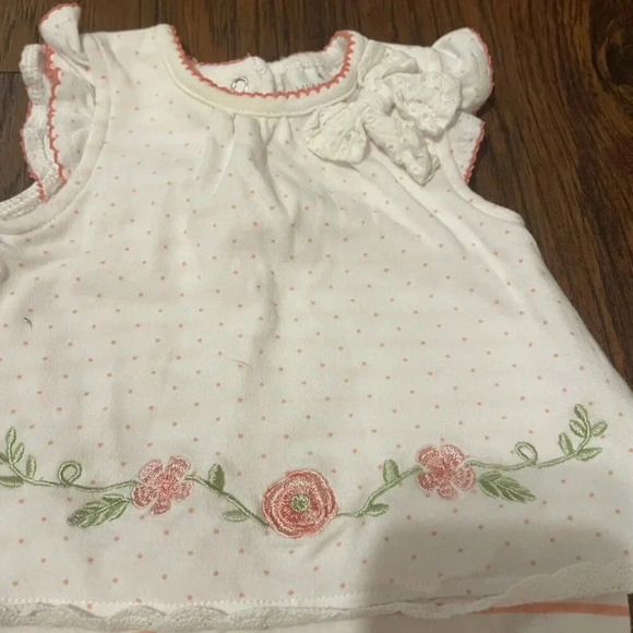 Laura Ashley Baby 3-6 Months Bodysuit Outfit, Stripes, Polka Dots - Picture 4 of 5